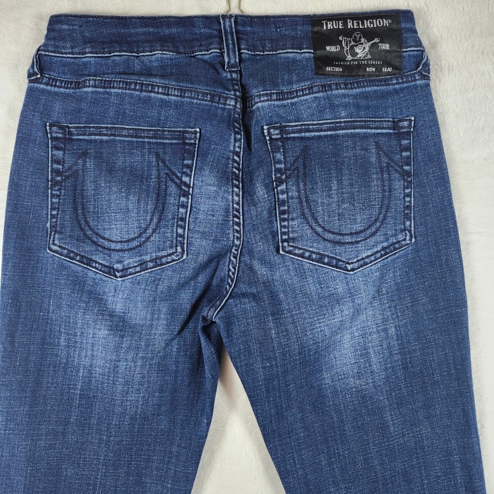 True Religion Becca Bootcut Jeans Womens 30 Blue Excellent Mid Rise Dark Wash - Picture 10 of 15